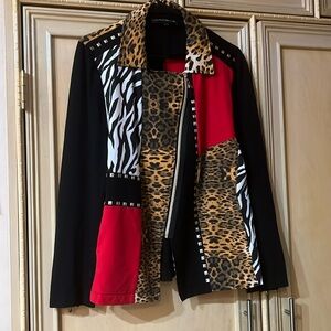 Talk the Walk Black designed leopard jacket